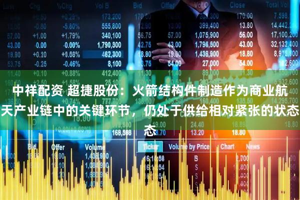 中祥配资 超捷股份：火箭结构件制造作为商业航天产业链中的关键环节，仍处于供给相对紧张的状态
