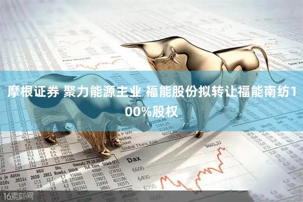 摩根证券 聚力能源主业 福能股份拟转让福能南纺100%股权